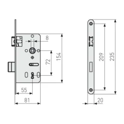 Abus Einsteckschloss ES BB