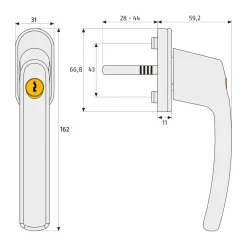 Abus Fenstergriff FG210S abschließbar