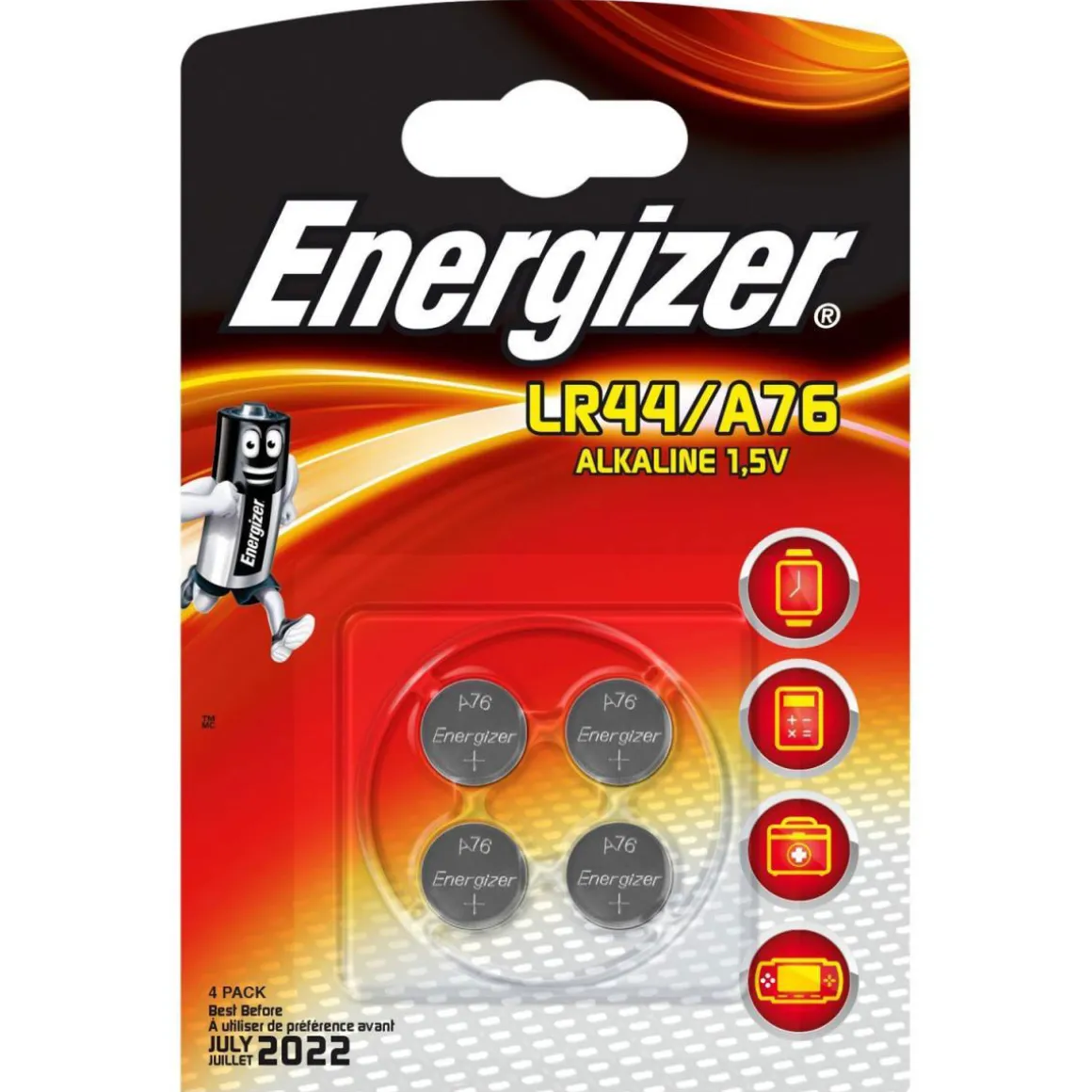 Alkali-Knopfzellen A 76 4 Stück