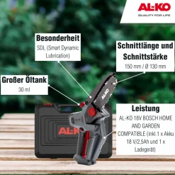 AL-KO Akku-Kettensäge 18 V CSM 1815 inkl Akku