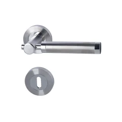 Alpertec Rosettengarnitur Solid 3-R Edelstahl poliert/satiniert BB