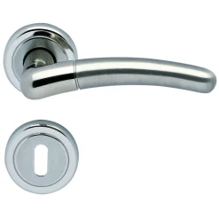 Alpertec Rosettengarnitur Betty-R Messing Chrom poliert/satiniert BB