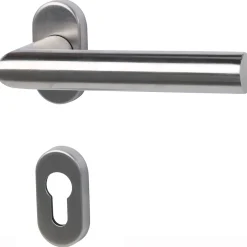 Alpertec Schmalrahmengarnitur Metz-R ES satiniert PZ links