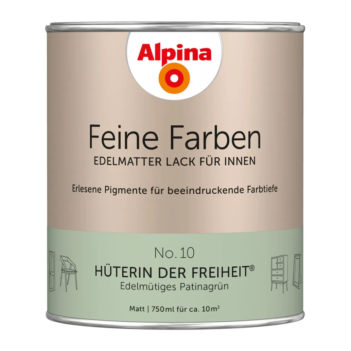 Alpina Buntlack Feine Farben Lack No 10 Hüterin der Freiheit edelmatt 750ml