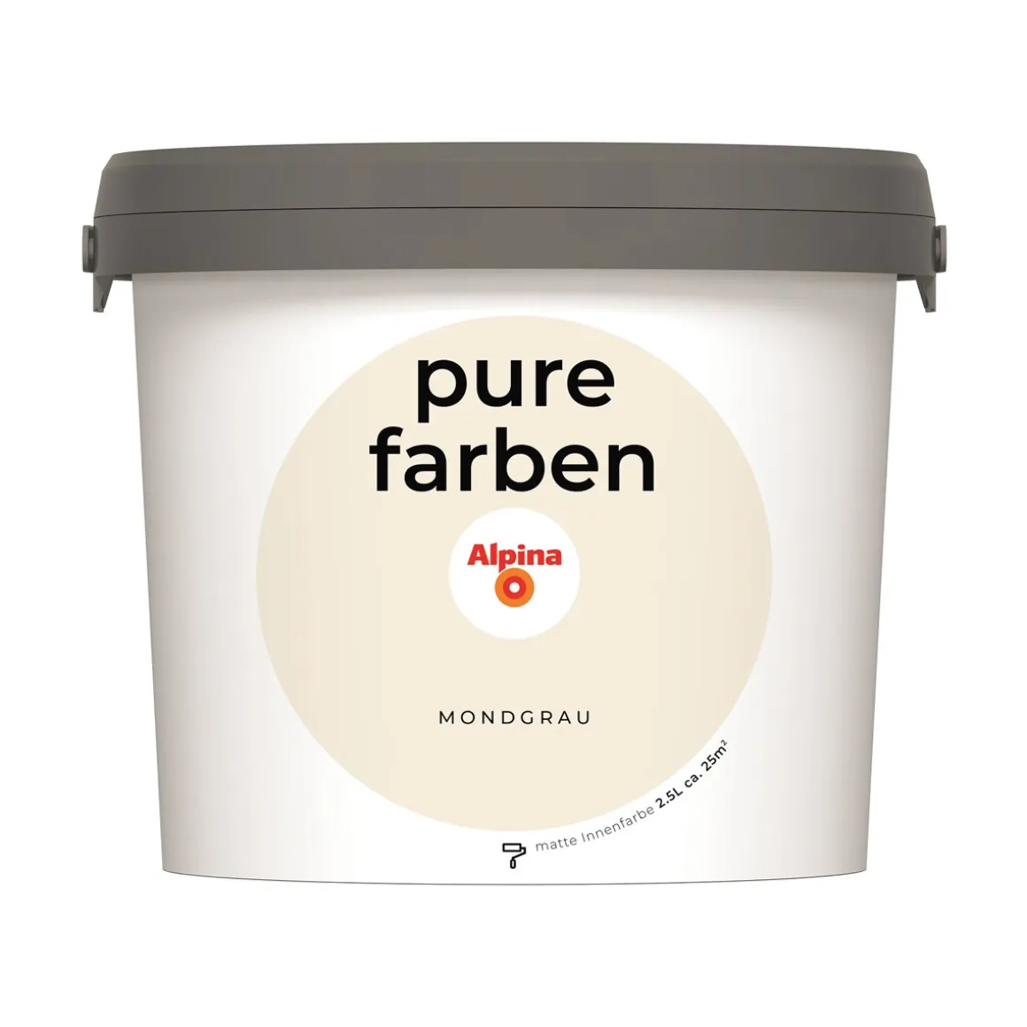 Alpina Innenfarbe pure farben 2,5 L Mondgrau matt