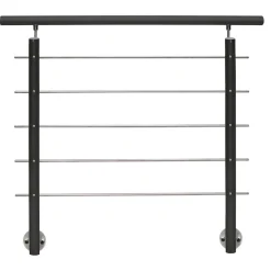 Alu Geländerset anthrazit AB9 seitlich Montage 1500 mm