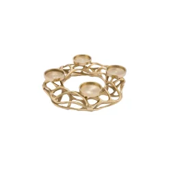 Alu-Adventskranz gold 30x30x9 cm