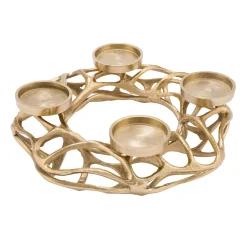 Alu-Adventskranz gold 40x40x10 cm