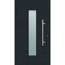 Aluminium Sicherheits-Haustür Como Exklusiv 75 mm anthrazit 100 x 210 cm Anschlag rechts inkl Griffset