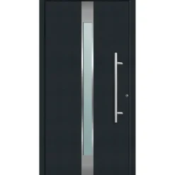 Aluminium Sicherheits-Haustür Rimini Superior 60 mm anthrazit 110 x 210 cm Anschlag rechts inkl Griffset