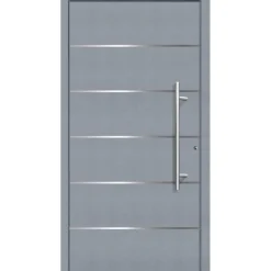 Aluminium Sicherheits-Haustür Livorno Superior 60 mm grau 100 x 210 cm Anschlag rechts inkl Griffset