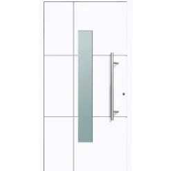 Aluminium Sicherheits-Haustür Parma Exklusiv 75 mm weiß 100 x 210 cm Anschlag rechts inkl Griffset
