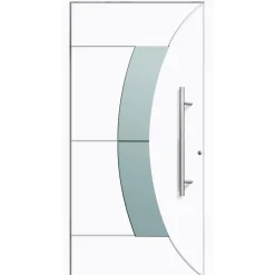 Aluminium Sicherheits-Haustür Verona Superior 60 mm weiß 100 x 210 cm Anschlag rechts inkl Griffset