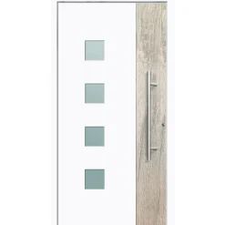 Aluminium Sicherheits-Haustür Messina Superior 60 mm weiß 110 x 210 cm Anschlag rechts inkl Griffset