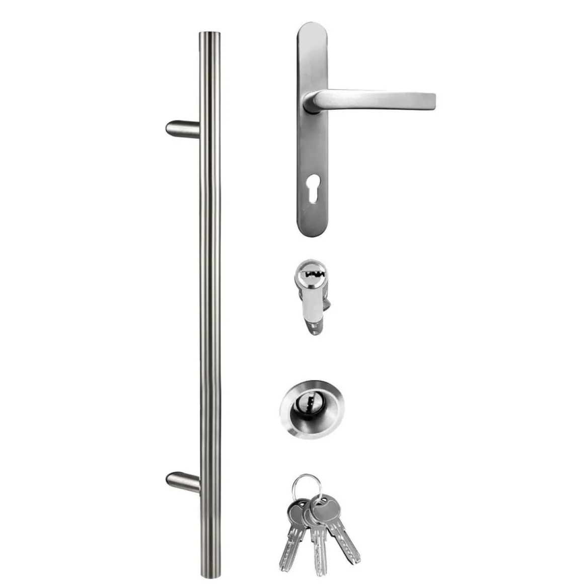 Aluminium Sicherheits-Haustür Messina Superior 60 mm weiß 110 x 210 cm Anschlag rechts inkl Griffset