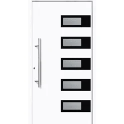 Aluminium Sicherheits-Haustür Siena Superior 60 mm weiß 100 x 210 cm Anschlag links inkl Griffset