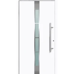 Aluminium Sicherheits-Haustür Ferrara Superior 60 mm weiß 110 x 210 cm Anschlag rechts inkl Griffset