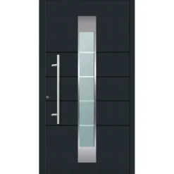 Aluminium Sicherheits-Haustür Turin Exklusiv 75 mm anthrazit 100 x 210 cm Anschlag links inkl Griffset