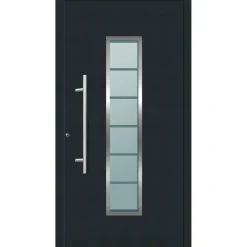 Aluminium Sicherheits-Haustür Bergamo Exklusiv 75 mm anthrazit 100 x 210 cm Anschlag rechts inkl Griffset