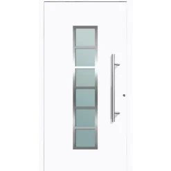Aluminium Sicherheits-Haustür Trient Exklusiv 75 mm weiß 110 x 210 cm Anschlag rechts inkl Griffset