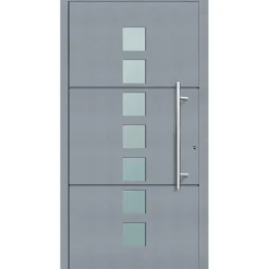 Aluminium Sicherheits-Haustür Tarent Superior 60 mm grau 110 x 210 cm Anschlag links inkl Griffset