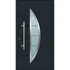 Aluminium Sicherheits-Haustür Sassari Superior 60 mm anthrazit 110 x 210 cm Anschlag links inkl Griffset