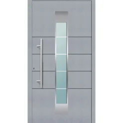 Aluminium-Sicherheitshaustür Turin/Venedig grau