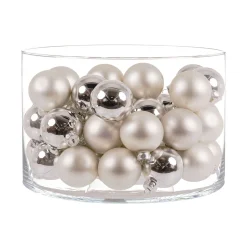Ambientis Glaskugeln 6 cm silber weiß Mix