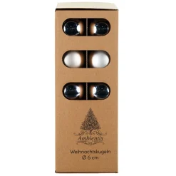 Ambientis Glaskugeln 6 cm silber weiß Mix