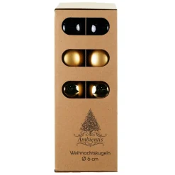 Ambientis Glaskugeln 6 cm schwarz gold Mix