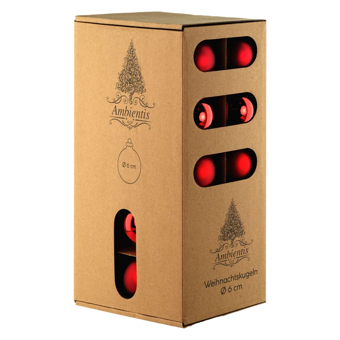 Ambientis Glaskugeln 6 cm rubinrot Mix