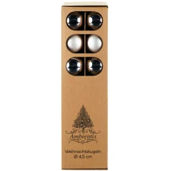 Ambientis Glaskugeln 4,5 cm silber weiß Mix