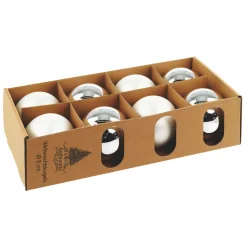 Ambientis Glaskugeln 8 cm silber weiß Mix