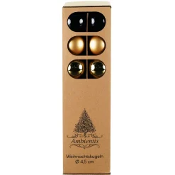 Ambientis Glaskugeln 4,5 cm schwarz gold Mix