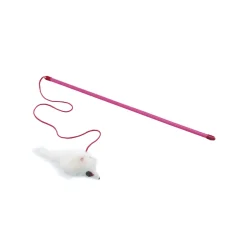 Angel mit Fellmaus Langhaar 46 cm Band 75 cm