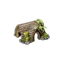 Aqua Ornaments Hütte mit Pflanzen 15 x 14 x 8 cm