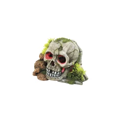 Aqua Ornaments Schädel mit Pflanzen LED 15,5 x 13,3 x 9,5 cm