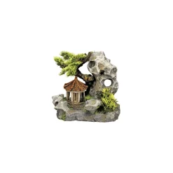 Aqua Ornaments Tempel an Klippe mit Pflanzen ca 19 x 13 x 17 cm