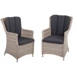 Armsessel Dijon mit geschwungener Rückenlehne 2er Set