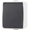 Aufputz-Wechselschalter Basic Feuchtraum grau