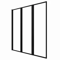 Aurlane Badewannenfaltwand Triple schwarz 125 143 cm