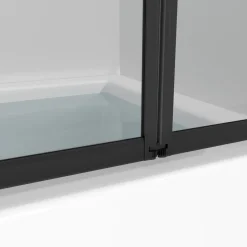 Aurlane Badewannenfaltwand Triple schwarz 125 143 cm