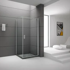 Aurlane Glasdusche Silver Square 90 x 200 x 90 cm