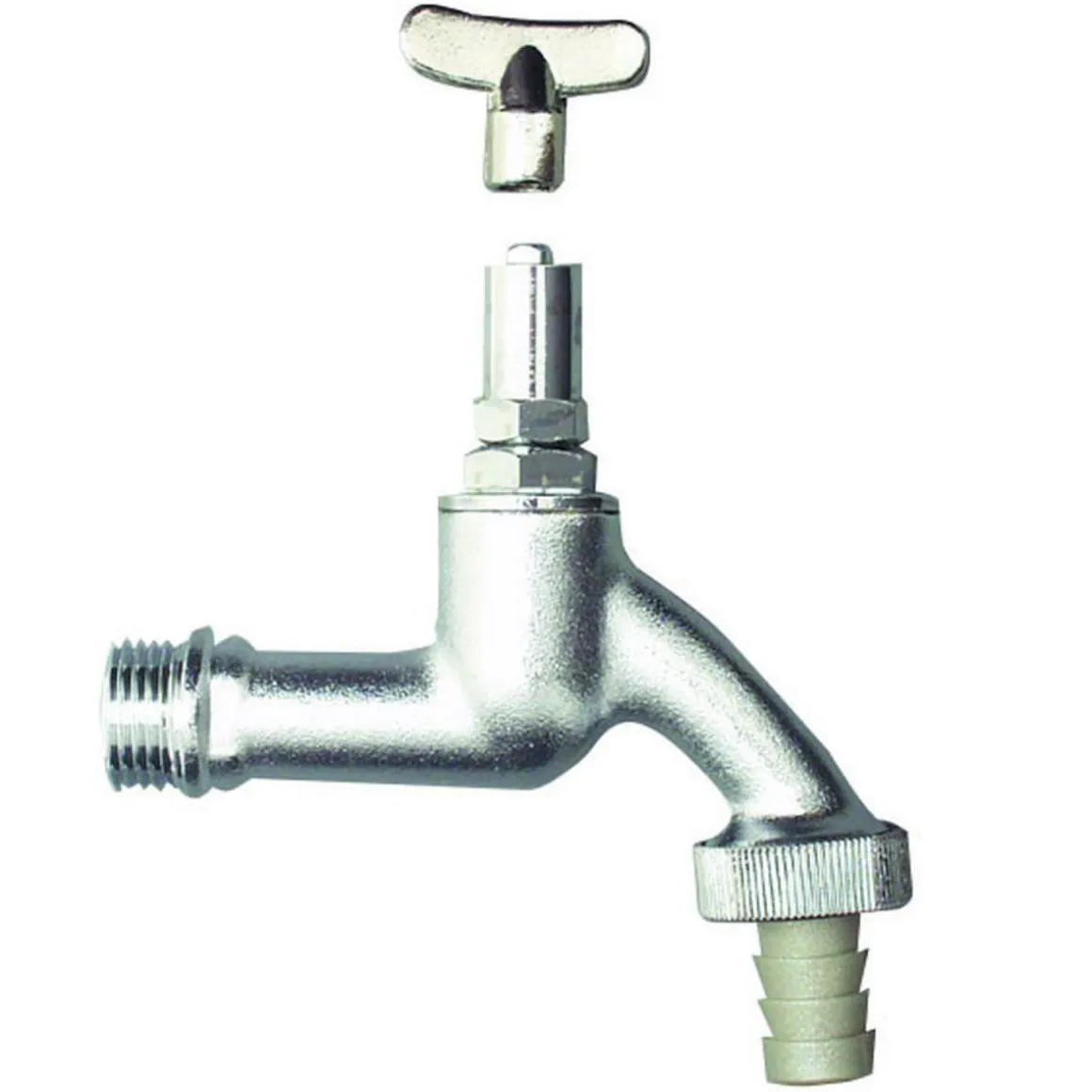 Auslaufventil Vierkant 1/2" matt-chrom