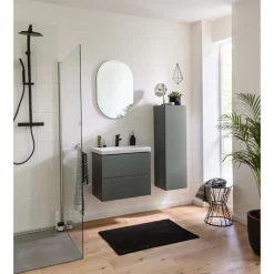 BADMOBIL Keramikwaschtisch CRAFT 64 x 5 x 37 cm ohne Überlauf weiß