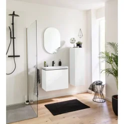 BADMOBIL Keramikwaschtisch CRAFT 64 x 5 x 37 cm ohne Überlauf weiß