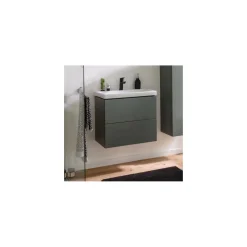 BADMOBIL Waschtischunterschrank CRAFT 49 x 54 x 36 cm 2 Schubladen mit Push-To-Open grün-matt