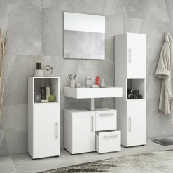 Badset Flandu mit Spiegel weiß