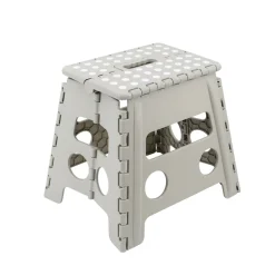 Basic Klapphocker grau 37 x 30 x 32 cm rutschfest mit Tragegriff