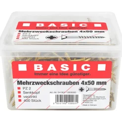 Basic Mehrzweckschraube 4,0 x 50 mm 400 Stück im Eimer